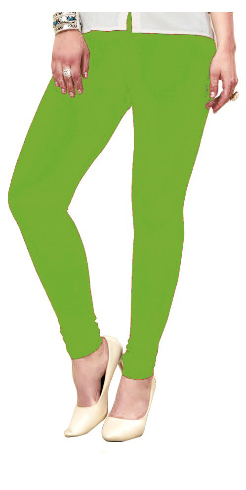 Parrot Green color ladies cotton lycra premium leggings stitching-LGD26