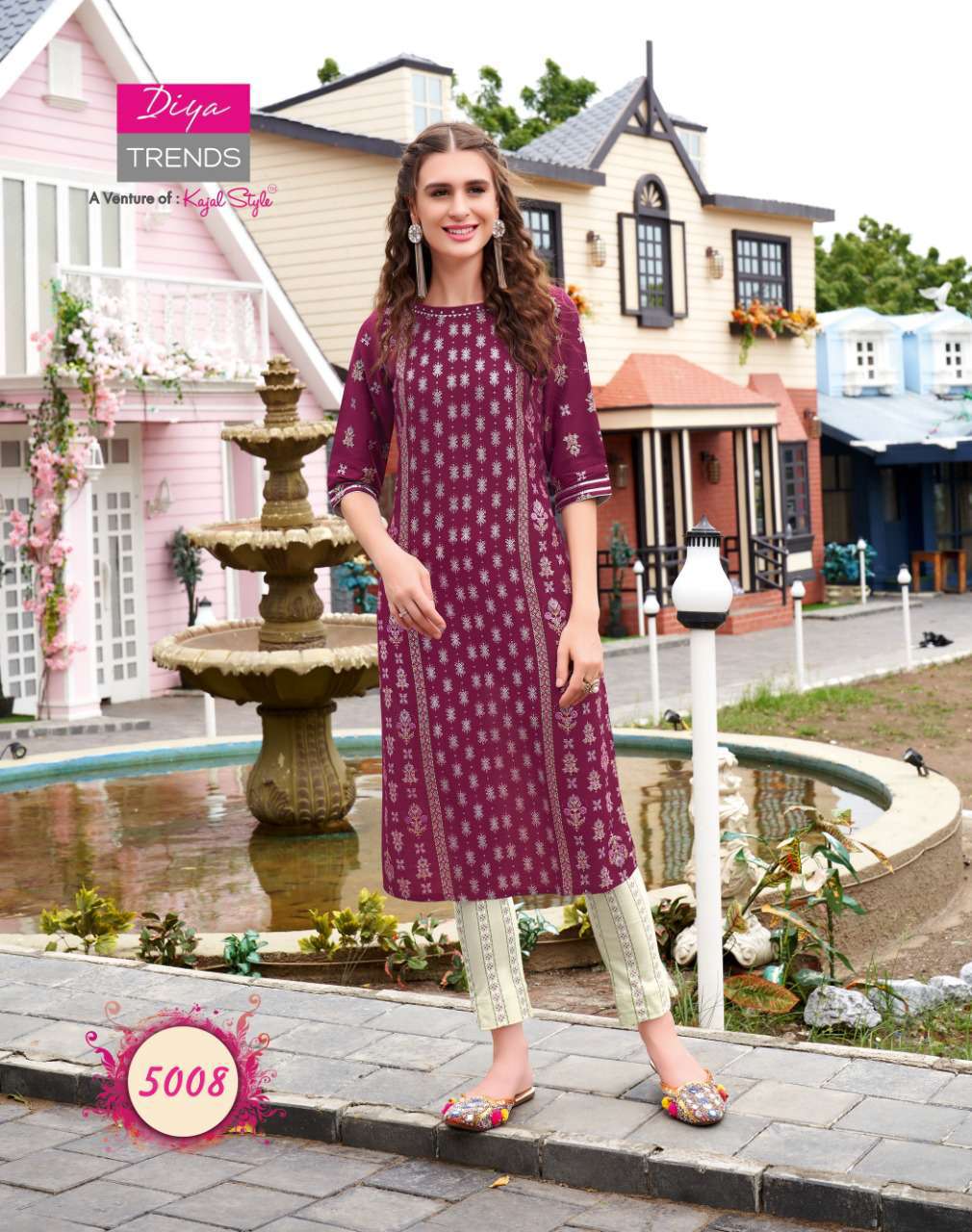 Diya Trends Fashionista Vol 1 by Kajal Style Kurti with Pant Wholesale  Catalog 12 Pcs 