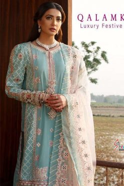 Shree Fabs Qalamkar Luxury Festival Lawn Salwar Suit Wholesale Catalog 4 Pcs