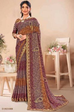 Hi Selection Golden Leaf Saree Sari Wholesale Catalog 8 Pcs