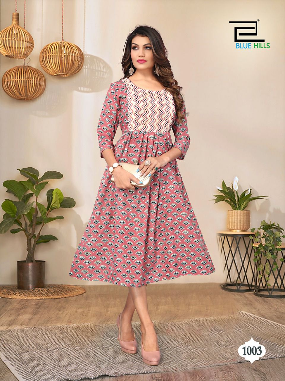 Bandhej print cotton feeding kurti 