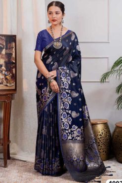 Hi Studio Malabar Satin Series 4 Saree Sari Catalog 5 Pcs