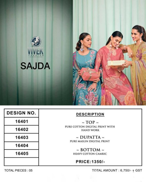 Vivek Sajda Cotton Salwar Suit Catalog 5 Pcs 14 510x638 - Vivek Sajda Cotton Salwar Suit Catalog 5 Pcs
