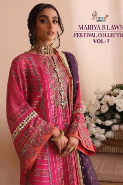 Shree Fabs Mariya B Lawn Festival Collection Vol 7 Cotton Salwar Suit Catalog 3 Pcs 247x371 - Surat Fabrics
