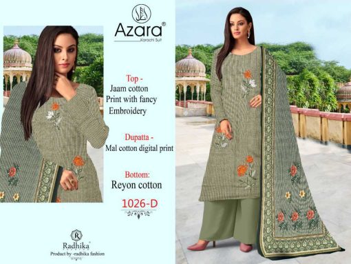 Azara DS 1026 A D Cotton Salwar Suit Catalog 4 Pcs 4 510x383 - Azara DS 1026 A-D Cotton Salwar Suit Catalog 4 Pcs