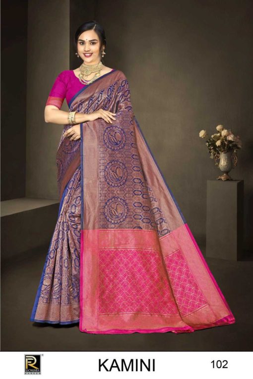 Ranjna Kamini Banarasi Silk Saree Sari Catalog 6 Pcs 2 510x765 - Ranjna Kamini Banarasi Silk Saree Sari Catalog 6 Pcs