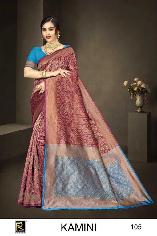 Ranjna Kamini Banarasi Silk Saree Sari Catalog 6 Pcs 5 510x765 - Ranjna Kamini Banarasi Silk Saree Sari Catalog 6 Pcs