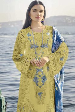 Shree Fabs Mariya B Lawn Festival Collection Vol 6 DN 3615 Chiffon Cotton Salwar Suit Catalog 4 Pcs