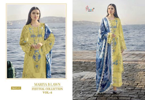 Shree Fabs Mariya B Lawn Festival Collection Vol 6 DN 3615 Chiffon Cotton Salwar Suit Catalog 4 Pcs 3 510x351 - Shree Fabs Mariya B Lawn Festival Collection Vol 6 DN 3615 Chiffon Cotton Salwar Suit Catalog 4 Pcs