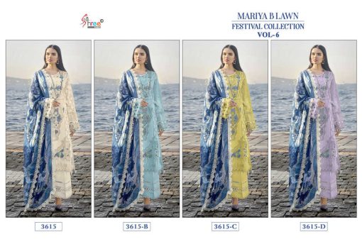 Shree Fabs Mariya B Lawn Festival Collection Vol 6 DN 3615 Chiffon Cotton Salwar Suit Catalog 4 Pcs 5 510x351 - Shree Fabs Mariya B Lawn Festival Collection Vol 6 DN 3615 Chiffon Cotton Salwar Suit Catalog 4 Pcs