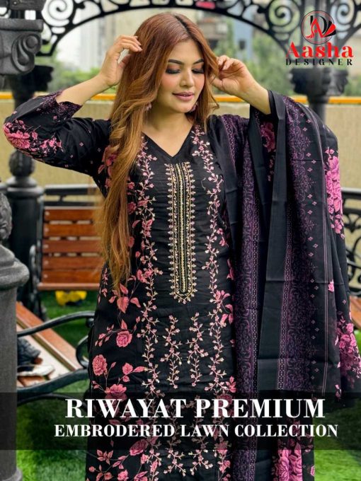 Aasha Riwayat Premium Embroidered Lawn Collection Chiffon Cotton Salwar Suit Catalog 3 Pcs 1 510x680 - Aasha Riwayat Premium Embroidered Lawn Collection Chiffon Cotton Salwar Suit Catalog 3 Pcs