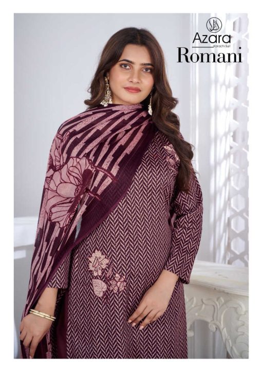 Azara Romani Cotton Salwar Suit Catalog 4 Pcs 1 510x724 - Azara Romani Cotton Salwar Suit Catalog 4 Pcs