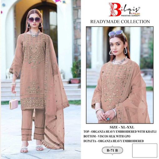 Bilqis B 71 A D Organza Readymade Salwar Suit Catalog 4 Pcs 3 510x510 - Bilqis B 71 A-D Organza Readymade Salwar Suit Catalog 4 Pcs