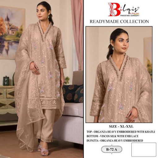 Bilqis B 72 A D Organza Readymade Salwar Suit Catalog 4 Pcs 1 510x510 - Bilqis B 72 A-D Organza Readymade Salwar Suit Catalog 4 Pcs