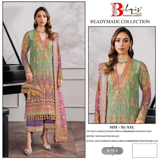 Bilqis B 74 A D Georgette Readymade Salwar Suit Catalog 4 Pcs 1 510x510 - Bilqis B 74 A-D Georgette Readymade Salwar Suit Catalog 4 Pcs