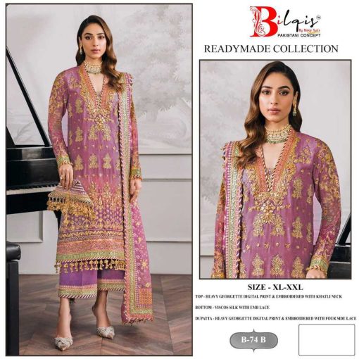 Bilqis B 74 A D Georgette Readymade Salwar Suit Catalog 4 Pcs 5 510x510 - Bilqis B 74 A-D Georgette Readymade Salwar Suit Catalog 4 Pcs