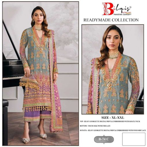 Bilqis B 74 A D Georgette Readymade Salwar Suit Catalog 4 Pcs 7 510x510 - Bilqis B 74 A-D Georgette Readymade Salwar Suit Catalog 4 Pcs