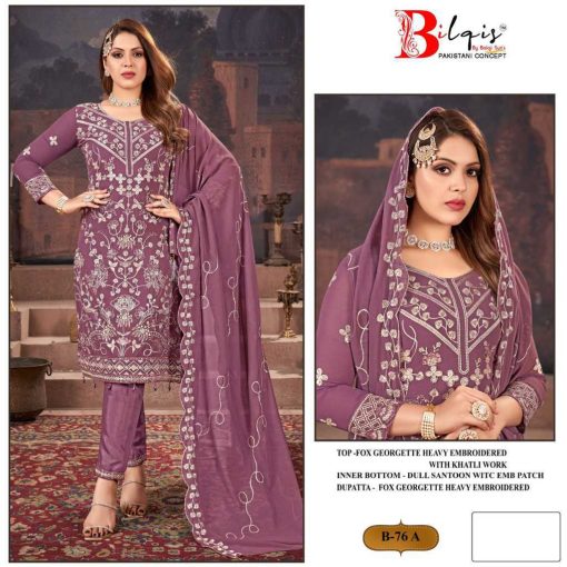 Bilqis B 76 A D Georgette Salwar Suit Catalog 4 Pcs 1 510x510 - Bilqis B 76 A-D Georgette Salwar Suit Catalog 4 Pcs