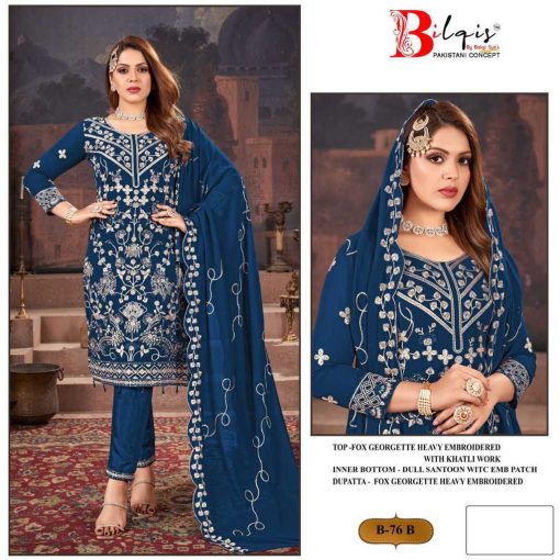 Bilqis B 76 A D Georgette Salwar Suit Catalog 4 Pcs 2 510x510 - Bilqis B 76 A-D Georgette Salwar Suit Catalog 4 Pcs