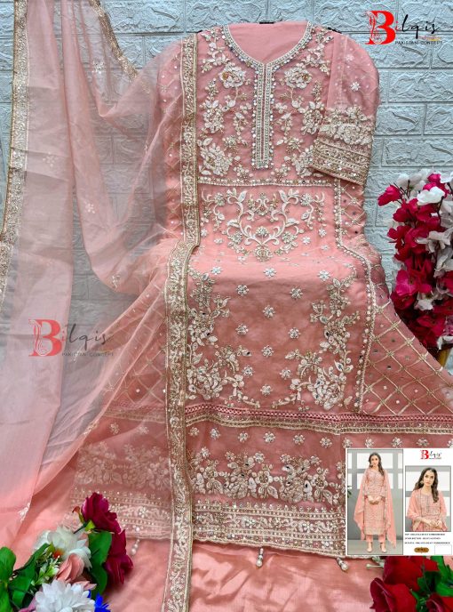 Bilqis B 78 A D Organza Readymade Salwar Suit Catalog 4 Pcs 3 510x688 - Bilqis B 78 A-D Organza Salwar Suit Catalog 4 Pcs