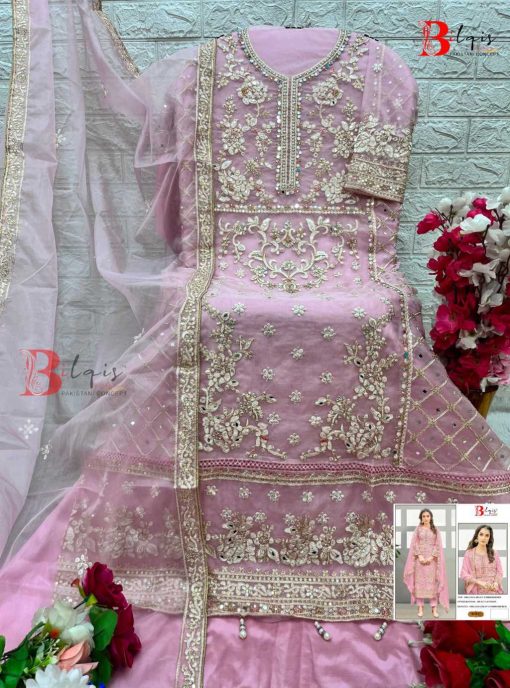 Bilqis B 78 A D Organza Readymade Salwar Suit Catalog 4 Pcs 9 510x688 - Bilqis B 78 A-D Organza Salwar Suit Catalog 4 Pcs