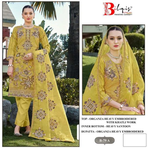 Bilqis B 79 A D Organza Salwar Suit Catalog 4 Pcs 1 510x510 - Bilqis B 79 A-D Organza Salwar Suit Catalog 4 Pcs