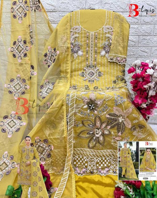 Bilqis B 79 A D Organza Salwar Suit Catalog 4 Pcs 2 510x640 - Bilqis B 79 A-D Organza Salwar Suit Catalog 4 Pcs