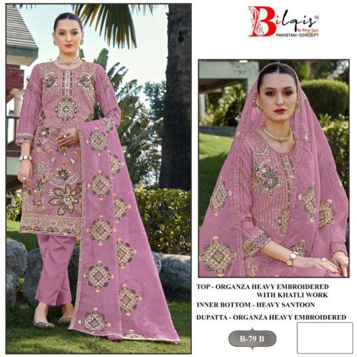 Bilqis B 79 A D Organza Salwar Suit Catalog 4 Pcs 3 510x510 - Bilqis B 79 A-D Organza Salwar Suit Catalog 4 Pcs