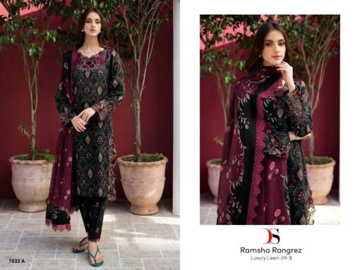 Deepsy Ramsha Rangrez Luxury Lawn 24 Vol 3 DS 7033 A C Chiffon Cotton Salwar Suit Catalog 3 Pcs 2 510x383 - Deepsy Ramsha Rangrez Luxury Lawn 24 Vol 3 DS 7033 A-C Chiffon Cotton Salwar Suit Catalog 3 Pcs