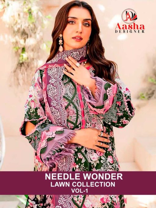 Aasha Needle Wonder Lawn Collection Vol 1 Chiffon Cotton Salwar Suit Catalog 5 Pcs 1 510x680 - Aasha Needle Wonder Lawn Collection Vol 1 Chiffon Cotton Salwar Suit Catalog 5 Pcs