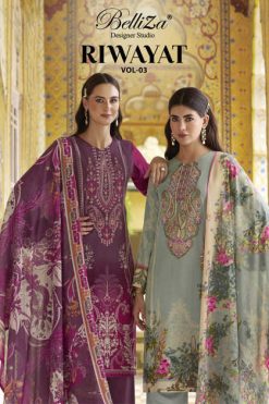 Belliza Riwayat Vol 3 Viscose Salwar Suit Catalog 8 Pcs