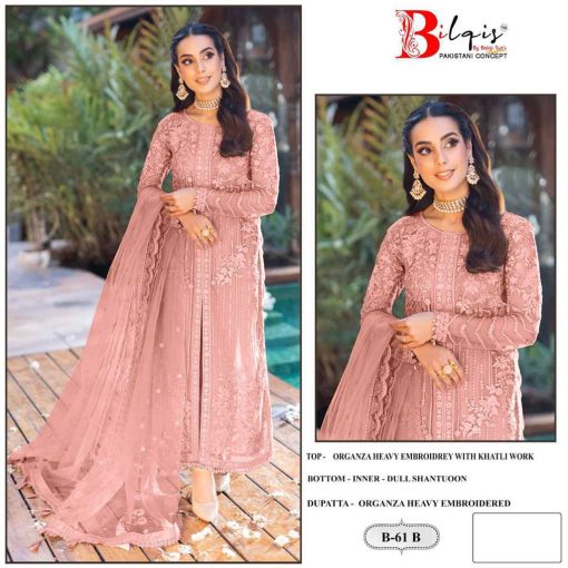 Bilqis B 61 A D Organza Salwar Suit Catalog 4 Pcs 3 510x510 - Bilqis B 61 A-D Organza Salwar Suit Catalog 4 Pcs