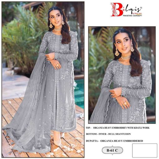 Bilqis B 61 A D Organza Salwar Suit Catalog 4 Pcs 5 510x510 - Bilqis B 61 A-D Organza Salwar Suit Catalog 4 Pcs