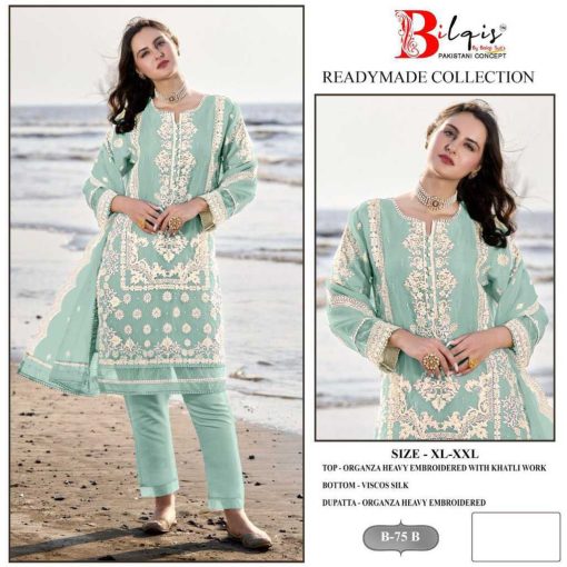 Bilqis B 75 A D Organza Readymade Salwar Suit Catalog 4 Pcs 4 510x510 - Bilqis B 75 A-D Organza Readymade Salwar Suit Catalog 4 Pcs