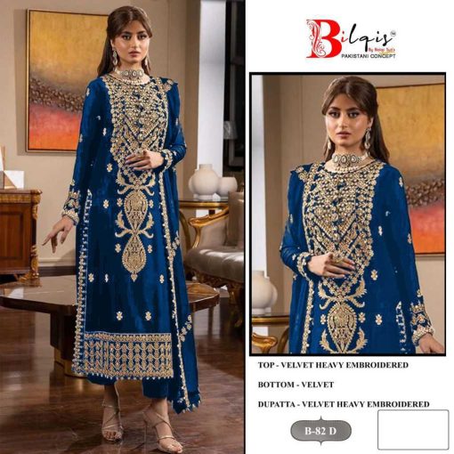 Bilqis B 82 A D Velvet Salwar Suit Catalog 4 Pcs 10 510x510 - Bilqis B 82 A-D Velvet Salwar Suit Catalog 4 Pcs