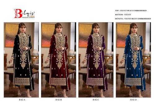 Bilqis B 82 A D Velvet Salwar Suit Catalog 4 Pcs 12 510x340 - Bilqis B 82 A-D Velvet Salwar Suit Catalog 4 Pcs