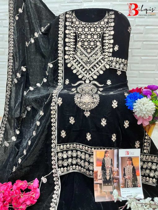 Bilqis B 82 A D Velvet Salwar Suit Catalog 4 Pcs 2 510x677 - Bilqis B 82 A-D Velvet Salwar Suit Catalog 4 Pcs