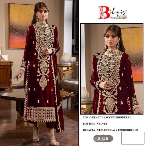 Bilqis B 82 A D Velvet Salwar Suit Catalog 4 Pcs 4 510x510 - Bilqis B 82 A-D Velvet Salwar Suit Catalog 4 Pcs