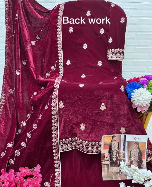 Bilqis B 82 A D Velvet Salwar Suit Catalog 4 Pcs 6 510x630 - Bilqis B 82 A-D Velvet Salwar Suit Catalog 4 Pcs