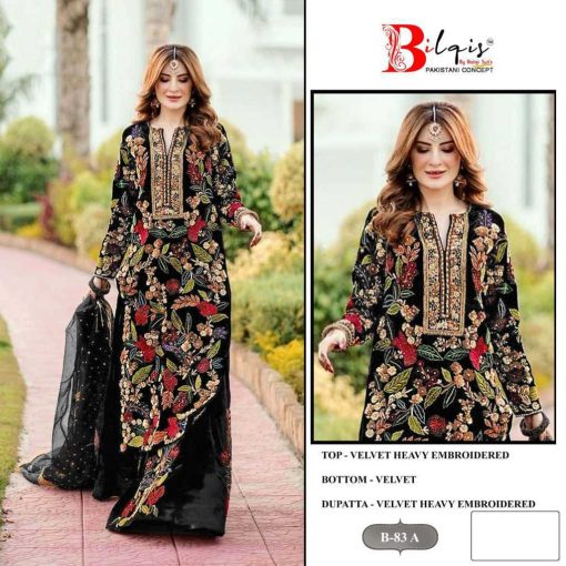 Bilqis B 83 A D Velvet Salwar Suit Catalog 4 Pcs 3 510x510 - Bilqis B 83 A-D Velvet Salwar Suit Catalog 4 Pcs