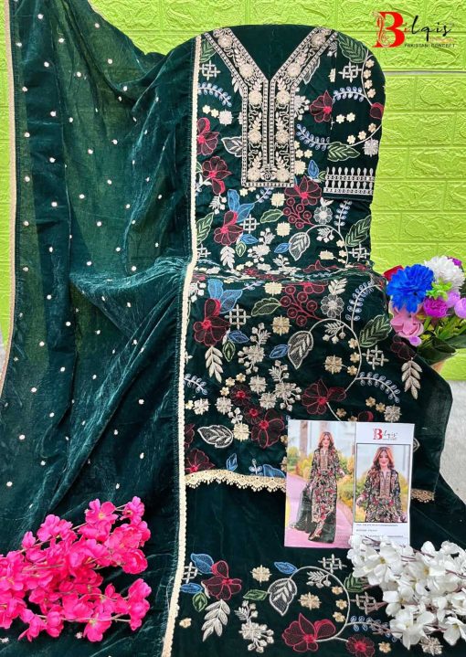 Bilqis B 83 A D Velvet Salwar Suit Catalog 4 Pcs 6 510x719 - Bilqis B 83 A-D Velvet Salwar Suit Catalog 4 Pcs