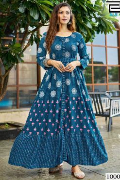 Blue Hills Bournvilla Vol 10 Rayon Kurti Catalog 8 Pcs