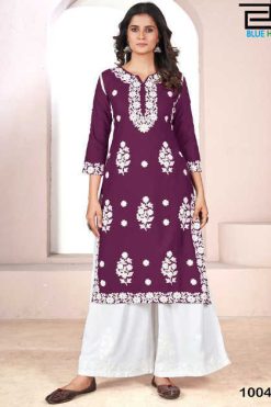 Blue Hills Victoria Kurti with Palazzo Rayon Catalog 6 Pcs