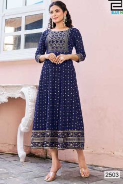 Blue Hills Womaniya Vol 25 Rayon Kurti Catalog 8 Pcs