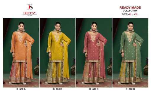 Deepsy DN 530 A D Chinon Readymade Salwar Suit Catalog 4 Pcs 5 510x310 - Deepsy DN 530 A-D Chinon Readymade Salwar Suit Catalog 4 Pcs