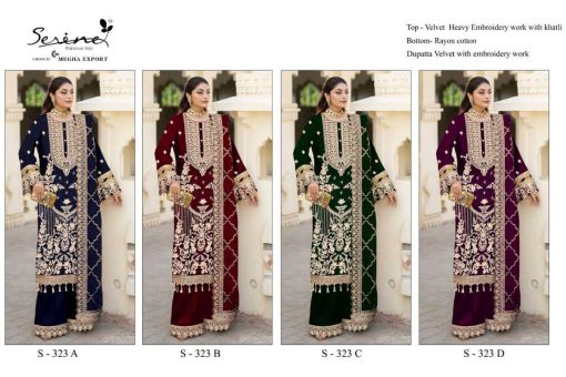 Serene S 323 A D Velvet Salwar Suit Catalog 4 Pcs 21 510x340 - Serene S 323 A-D Velvet Salwar Suit Catalog 4 Pcs