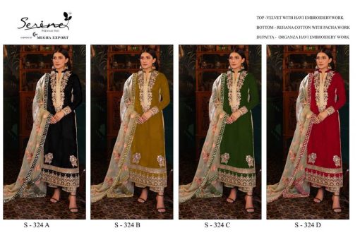 Serene S 324 A D Velvet Salwar Suit Catalog 4 Pcs 9 510x340 - Serene S 324 A-D Velvet Salwar Suit Catalog 4 Pcs