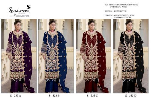 Serene S 333 A D Velvet Salwar Suit Catalog 4 Pcs 5 510x340 - Serene S 333 A-D Velvet Salwar Suit Catalog 4 Pcs