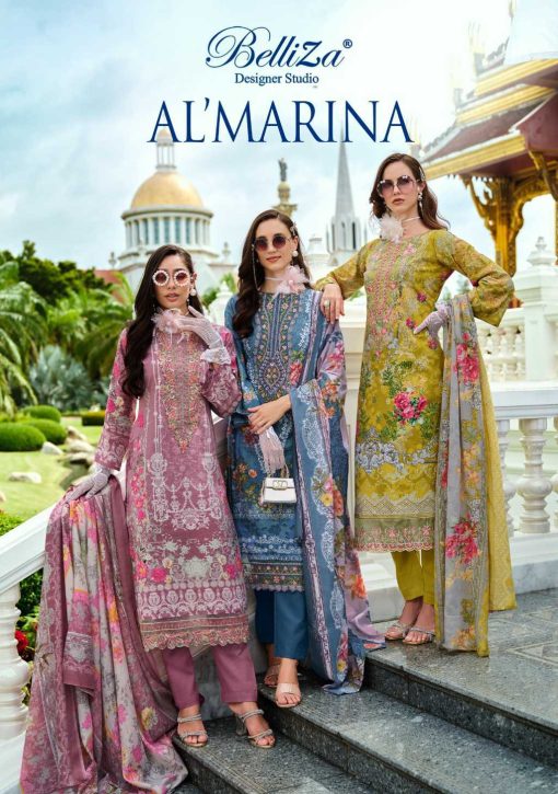 Belliza Almarina Cotton Salwar Suit Catalog 8 Pcs 1 510x725 - Belliza Al'marina Cotton Salwar Suit Catalog 8 Pcs