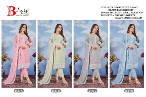 Bilqis B 87 A D Georgette Salwar Suit Catalog 4 Pcs 9 1 510x340 - Bilqis B 87 A-D Georgette Salwar Suit Catalog 4 Pcs